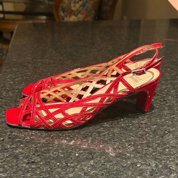 Stuart Weitzman Red Strappy Heels - Picture 5 of 7